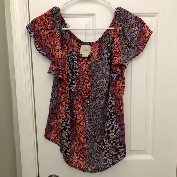 SOLD 💜 Anthropologie Maeve Off the Shoulder Top - Picture 2 of 3